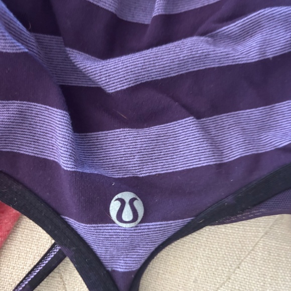Lululemon Power Y Tank – Bold Stripe Power Purple & Lavender | Size Medium (≈ 8) - Picture 4 of 4